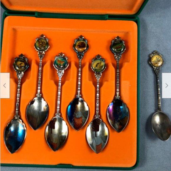 VTG 7 Silverplated Teaspoons Souvenir Australia Animals Featherdale Perfection - Picture 8 of 10